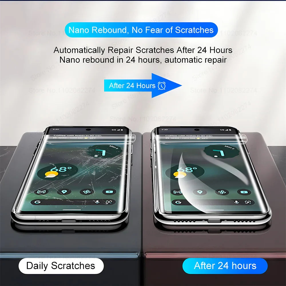 4-1Pcs Front Back Full Cover Screen Protector for Google Pixel 8 7 6 Pro Hydrogel Films for Google 7A 6A Accessories Sott Film