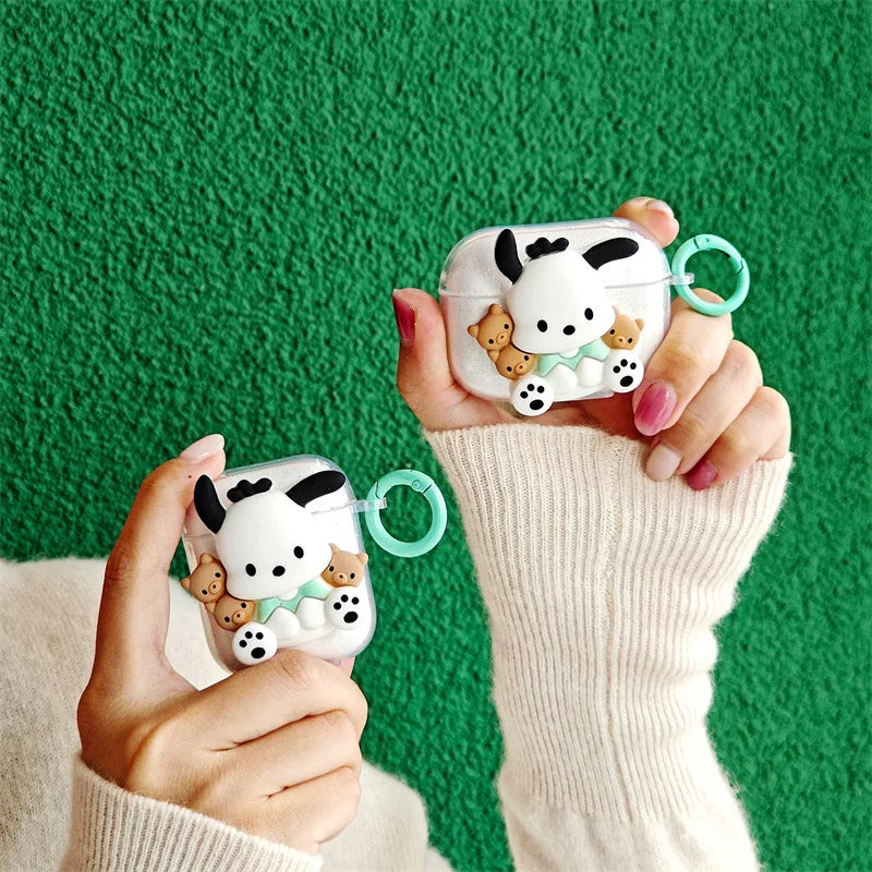 MINISO Pochacco For Apple Airpods Pro/Pro2 Wireless Bluetoot Headset Cover Airpods 1 2 3 Generation Earphone Protective Case