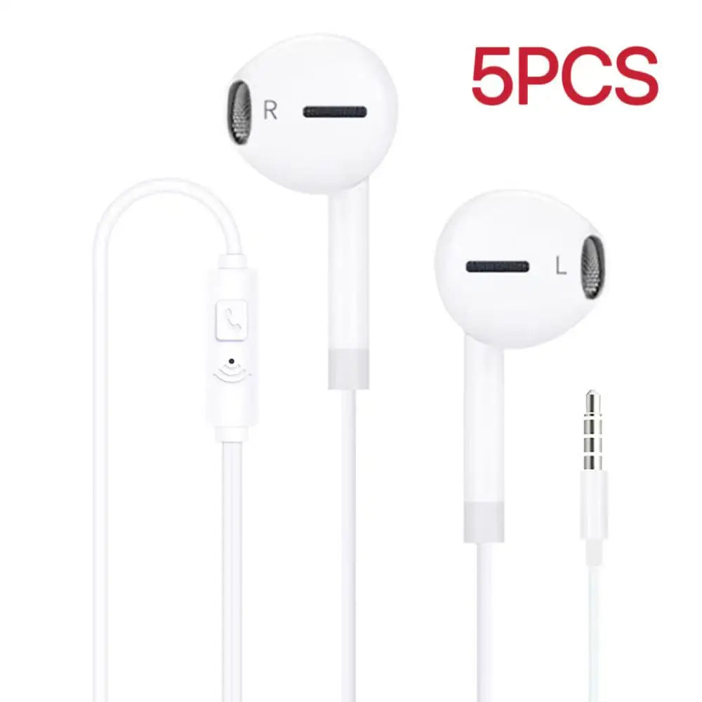 1/5/10PCS 3.5mm Universal Wired Headphones Comfortable stereo wired headphones For mobile phones, computers and more.